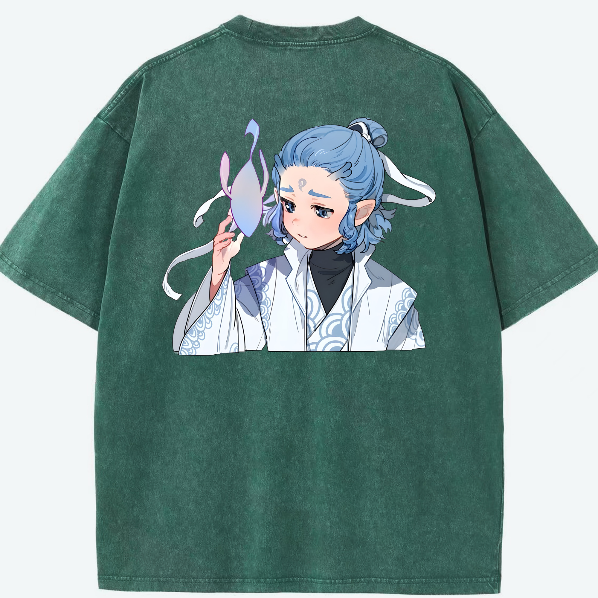 （画像用） Ne Zha 2 ナタ 魔童の大暴れ 綿100% ヴィンテージ風 半袖Tシャツ（背面プリント）